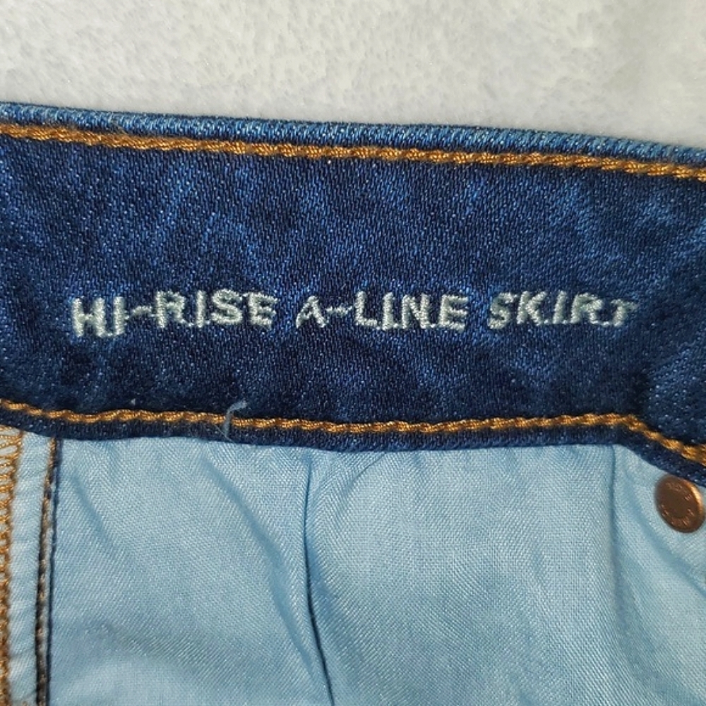 American Eagle Hi-Rise A-Line Denim Skirt Size 4 - Picture 6 of 10